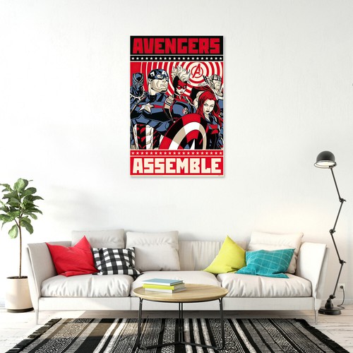 Avengers Assemble - Pop-Art Poster (Captain America & Friends) (Size: 24" x 36") - Picture 3 of 6