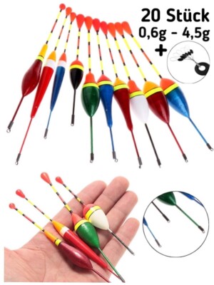 20 Stück Allround Angel Posen 0,6 - 4,5g Angelpose Set Laufpose Schwimmer Float