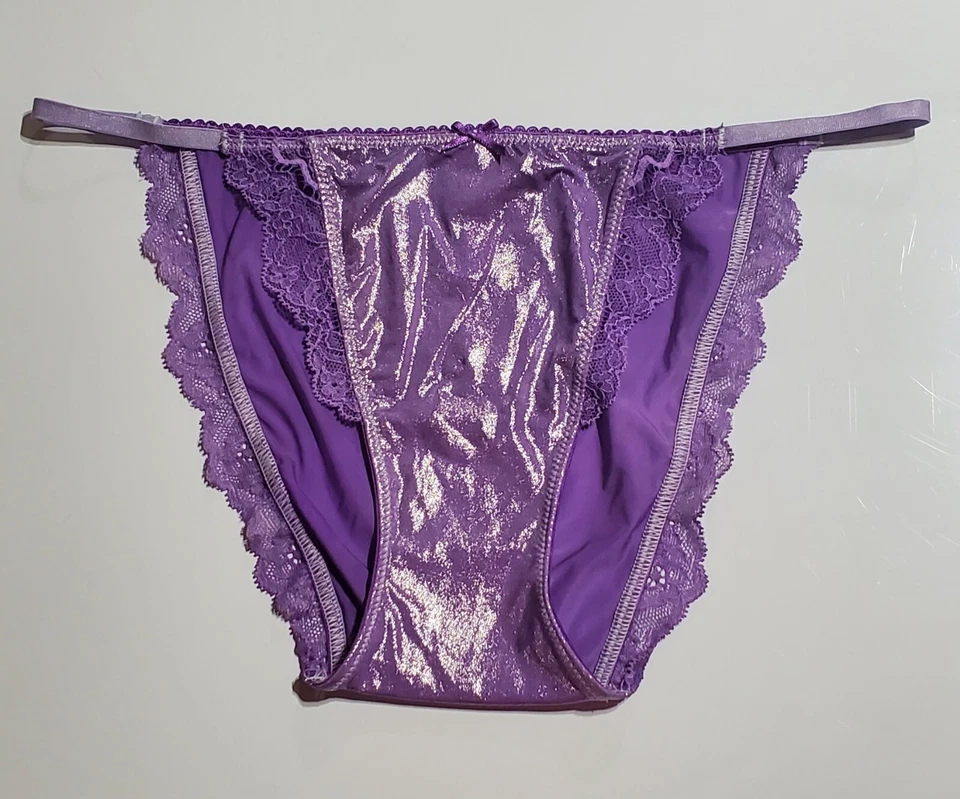 Victorias Secret Dream Angels String Bikini LACE Shiny 5/S PURPLE Foxglove  - Image 4 of 4
