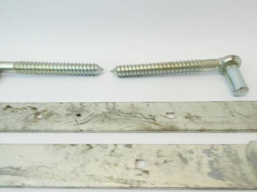 Zwei große Metallscharniere Riemen Schrauben große Schwingtür Hardware - Bild 6 von 18