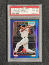 2012 1st Bowman Chrome Blue Refractor Xander Bogaerts #BCP105 /250 PSA 10 53023B