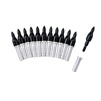 Aluminum Inserts .244/6.20mm+Bullet Field Points 5/16 Archery Practice Tips,12pc