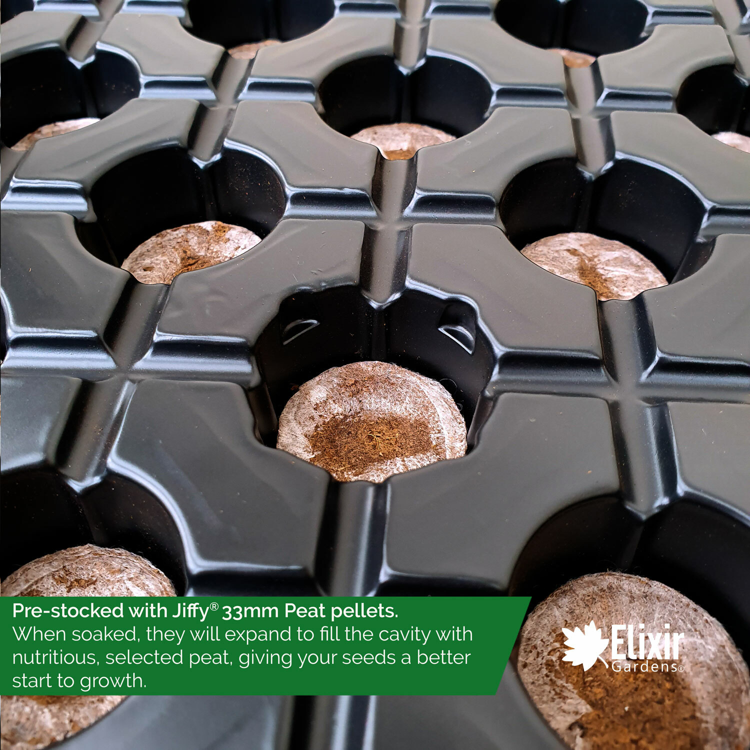 Jiffy 7 Preloaded Trays Organic Peat Compost Pellets Hydroponic Seed