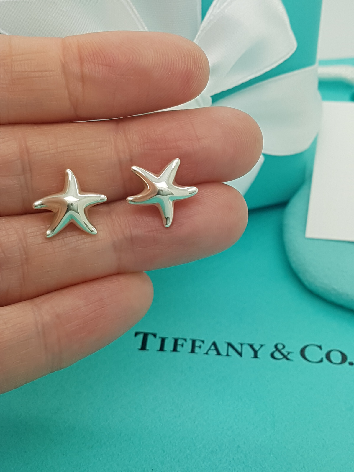 Tiffany & Co. Elsa Peretti Starfish Sterling Silver Stud Earrings, RRP 580 image 7