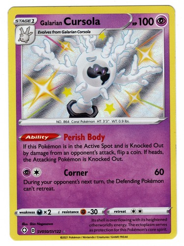 Galarian Mr. Rime SV021/SV122 Shiny Holo Rare Shining Fates Pokemon TCG  M/NM | eBay