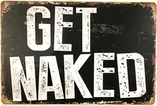 TIN SIGN new 8x12 Naked hot tub pool man cave funny beach bedroom bar (B41)