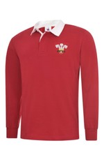WALES RETRO STYLE LONG SLEEVE RUGBY SHIRTS.  6 NATIONS RUGBY