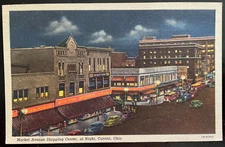 Vintage Postcard 1941 Market Avenue Shopping Center, Canton, Ohio (OH)