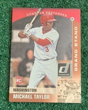 MICHAEL TAYLOR - 2015 DONRUSS DONRUSS PREFERRED INSERT ROOKIE CARD # 13  MLB. rookie card picture