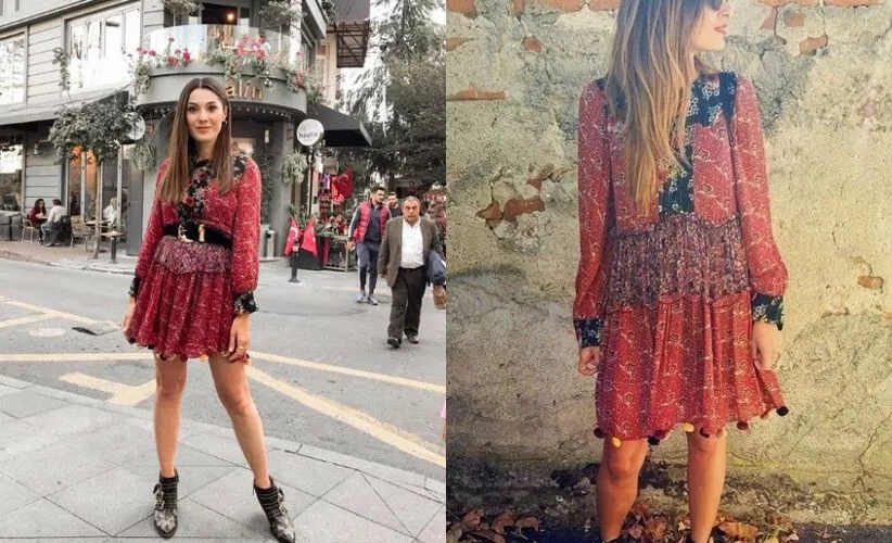 ZARA WOMAN BOHO HIPPIE DRESS PATCHWORK POMPON FLOWING DRESS | eBay