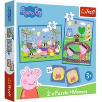 Trefl 93331 Puzzle 2In1+Memo Peppa Pig - 34+48Teile 2X12 Memokarten