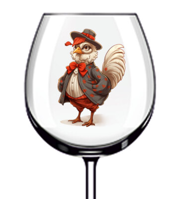 12 x süßes Huhn buntes Weinglas Flasche Becher Vinyl Aufkleber Abziehbild a6183