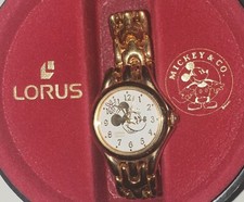 vintage lorus mickey mouse watch Ladies Gold Colour