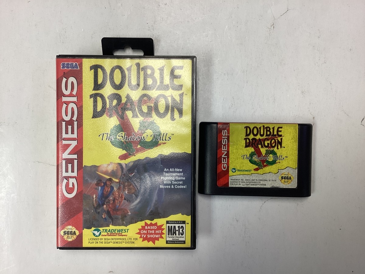 Double Dragon V The Shadow Falls- Sega Saturn Box and Game no