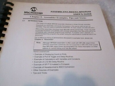 Microchip Semiconductor Assembler Linker Librarian User's Guide Book Tips Tricks