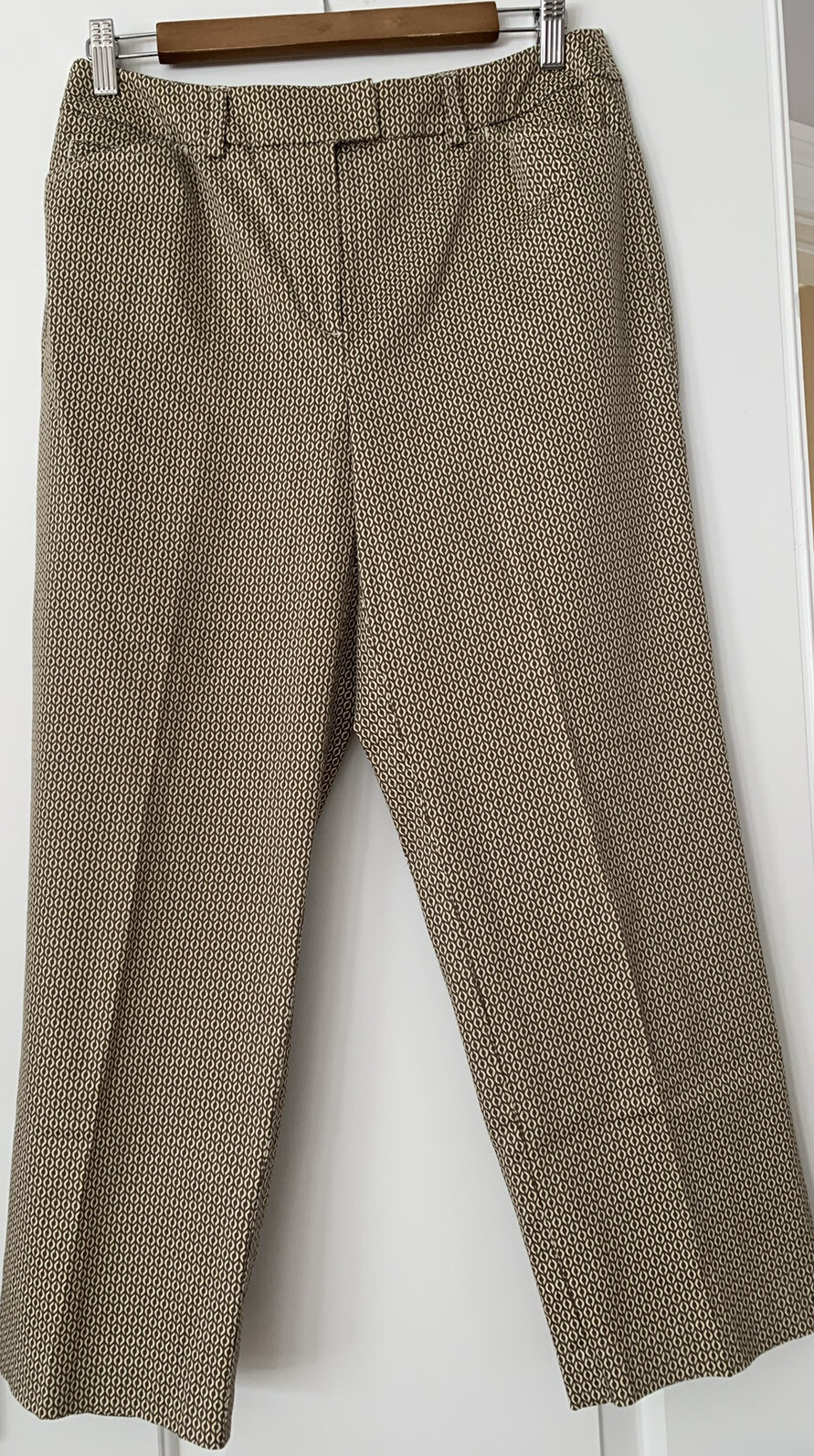Talbots Patterned Capri Pants Tan/Khaki Women Str… - image 1