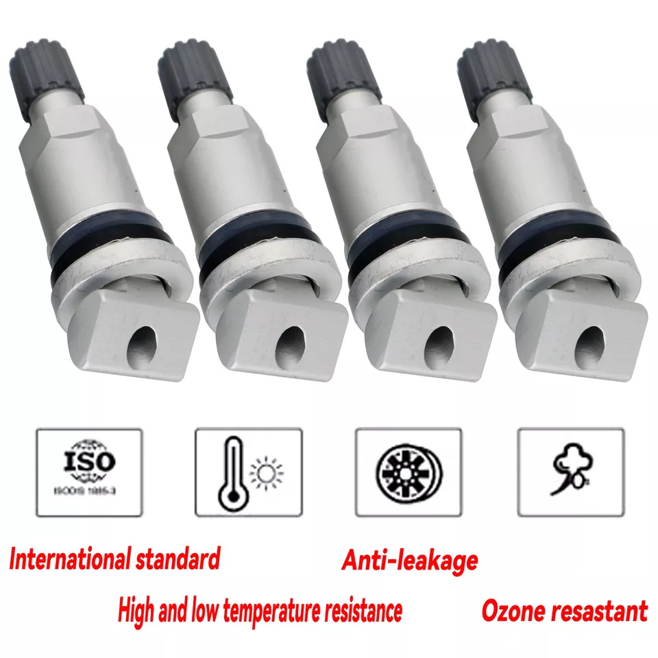Kit de repuesto de vástago de válvula sensor de presión de neumáticos x4 para Jeep Volvo Ford Chrysler Foto 2 de 4