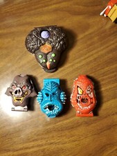 4 VNT Mighty Max Horror Head Playaets Bat Lava Sea Squirm Spider Blue Bird 1992