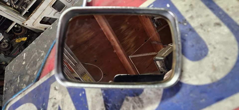 Espejo cromado puerta izquierda Datsun 71-79 1200 610 710 b210 620 OEM 4" Foto 4 de 4