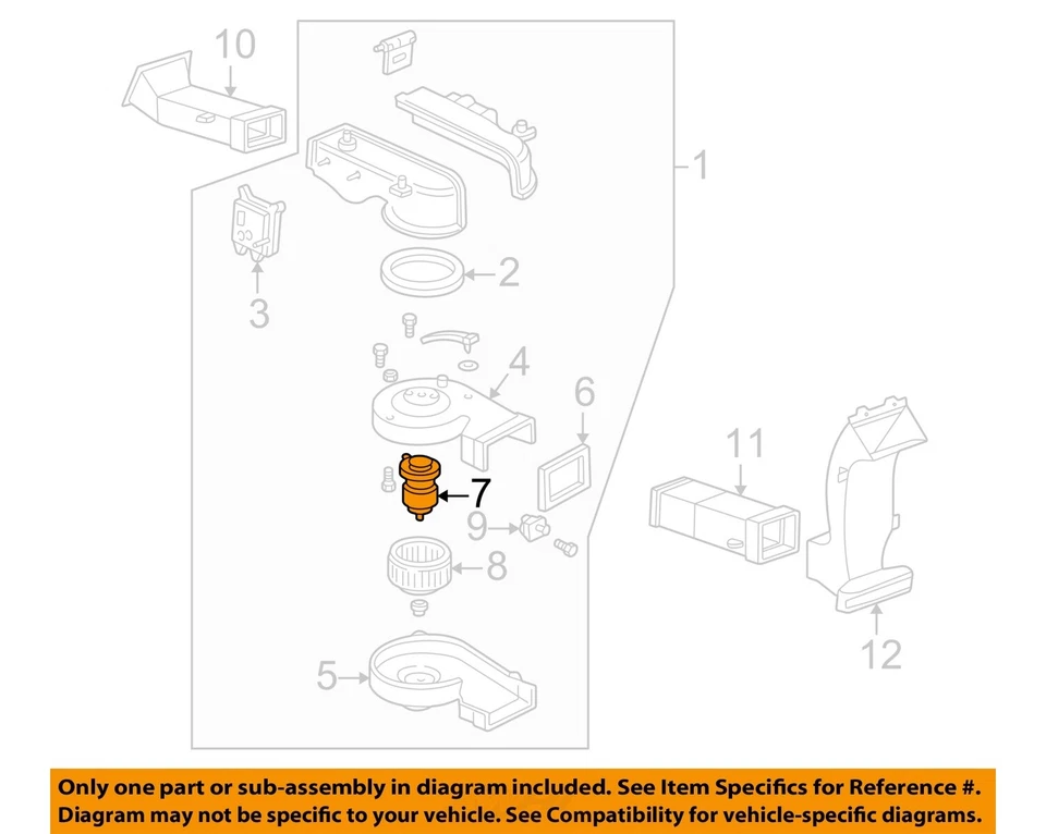 Motor de soprador traseiro HVAC usado serve: 1997 Ford Expedition traseiro grau C - Imagem 3 de 4