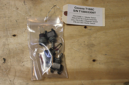 Cessna T188C 'Ag-Husky' Misc. Switches (See Photos)