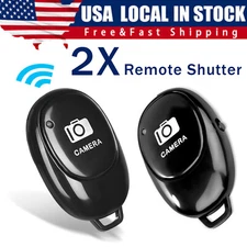 2 Pcs Camera Shutter Wireless Bluetooth Remote Control for Android Apple iPhone