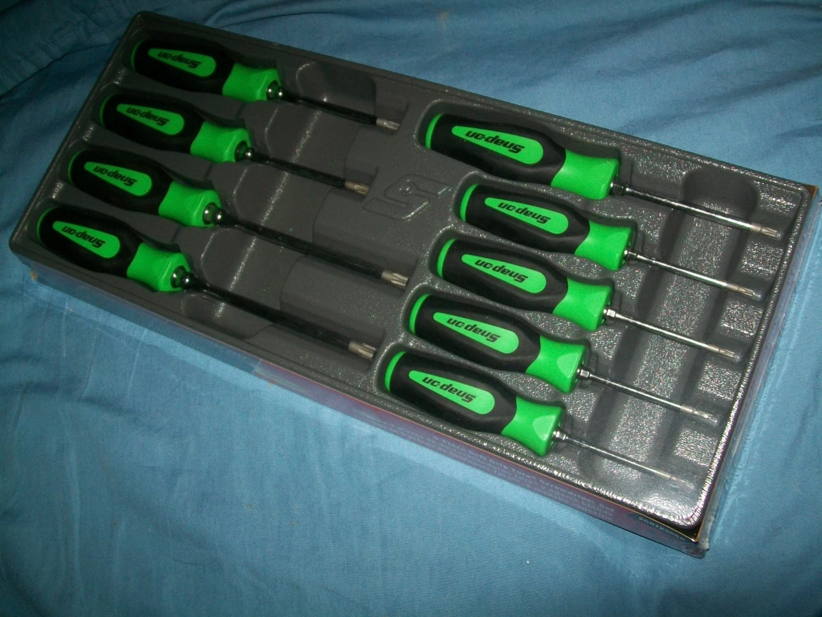 New Snap on TORX T8 thru T45 Screwdriver Set GREEN Instinct Soft Grip SGDTX90BG