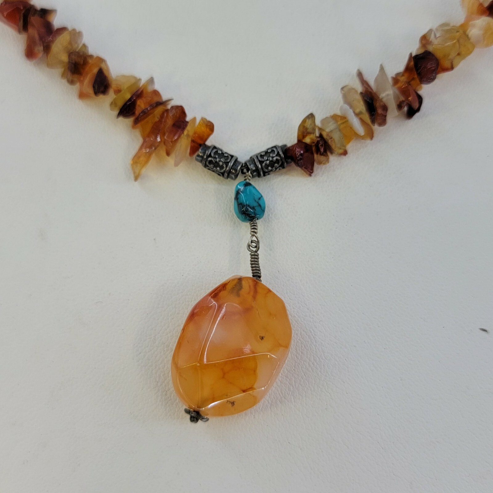 Sterling silver carnelian statement necklace sout… - image 3