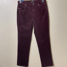 Well Worn Corduroy Velvet Pants Stretch Burgundy Plum Women’s Size 10 NWT