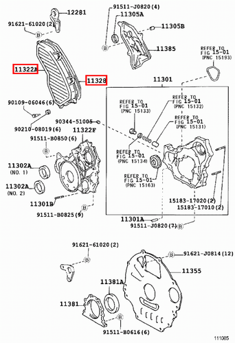 Genuine LandCruiser HZJ79 HZJ78 1HZ 4.2 Diesel Timing Belt Cover w Pad Gasket - Picture 12 of 18
