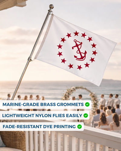 AGAS 12x18in Yacht Club Officers Flag– 200D Nylon - Multi Size Variation - Picture 30 of 128