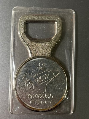 Vintage Spacelab ERNO Space Shuttle Bottle Opener   Metal Earth Globe   NASA Era