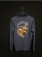 Vintage 80s Harley Davidson 3D Emblem Eagle Long Sleeve Thermal Shirt Size XL