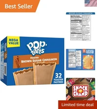 Convenient Brown Sugar Cinnamon Toaster Pastries - Family Size 32 for All Ages