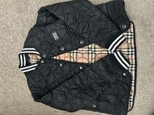 Burberry Quilted Check Jacket Black Kids 12Y 152cm Long Sleeve Lightweight