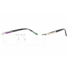 Charriol Men's Eyeglasses Shiny Silver/Grey Horn Metal Rimless Frame PC75112 C02