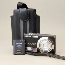 Nikon Coolpix S220 Digital Camera Black 3x Zoom Tested No Charger SPOT IN IMAGE