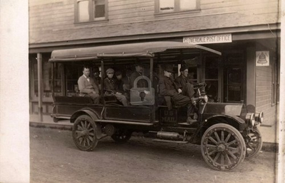 #ad Cloverdale Post Office U.S. Mail Truck OR Oregon 1913 RPPC Photo Postcard COPY $4.95