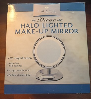Deluxe 3X Magnification Makeup Mirror -  Chrome Finish - 6'' Lighted Mirror - New