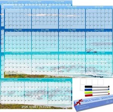 32" x 48" 2026 Wall Calendar Dry Erase - Large Starry Sky Calendar Wet Dry ...