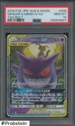2018 Pokemon Japanese Sun & Moon Tag Bolt #038 Gengar & Mimikyu GX PSA 10