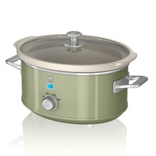 Swan SF17021GN Retro Slow Cooker with 3 Temperature Settings, Keep Warm