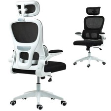 HOMCOM Sedia da Ufficio Girevole con Poggiatesta e Altezza Regolabili Nero