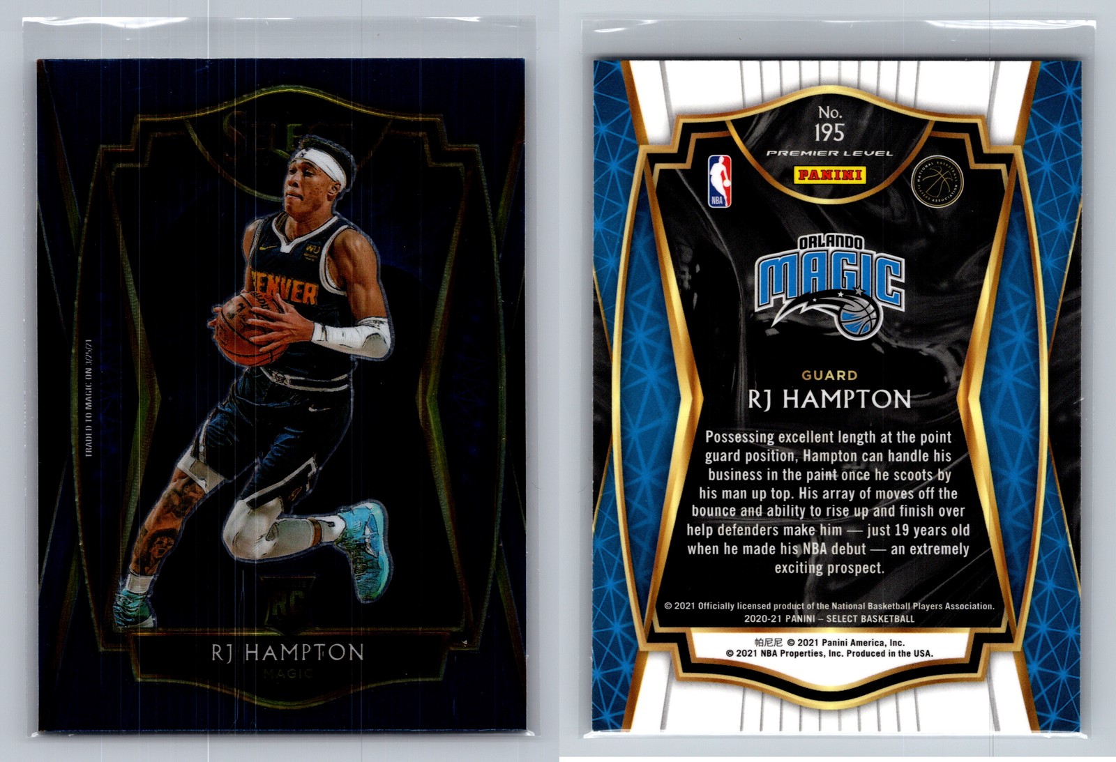 2020-21 Panini Select #195 RJ Hampton Blue