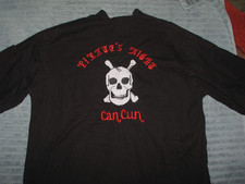 Vintage 80's S CANCUN MEXICO "Pirate's Night" Tunic Shirt Skull  Crossbones 