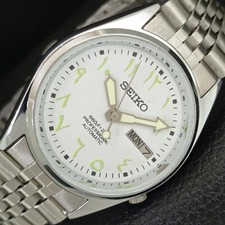 VINTAGE REFURBISHED SEIKO AUTOMATIC 7009A JAPAN MENS WHITE DIAL WATCH a446091-1