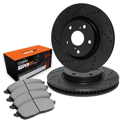 For Dodge Ramcharger 00-01 Drilled & Slotted Front Brake Kit w Super Duty Pads