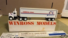 COMMERCIAL LOVELACE MOTOR FREIGHT TRUCKIN 7000 CAB TRACTOR TRAILER WINROSS TRUCK