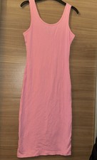 shein pink summer ribbed bodycon dress size S