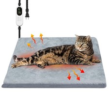 Pet Heating Pad, 9 Adjustable Temperature Cat Heating Pad with Timer, 17.7"x1...